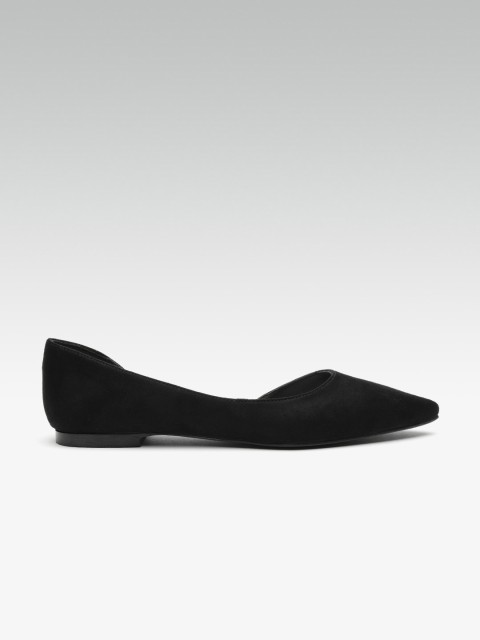 

Carlton London Women Black Solid Suede Ballerinas