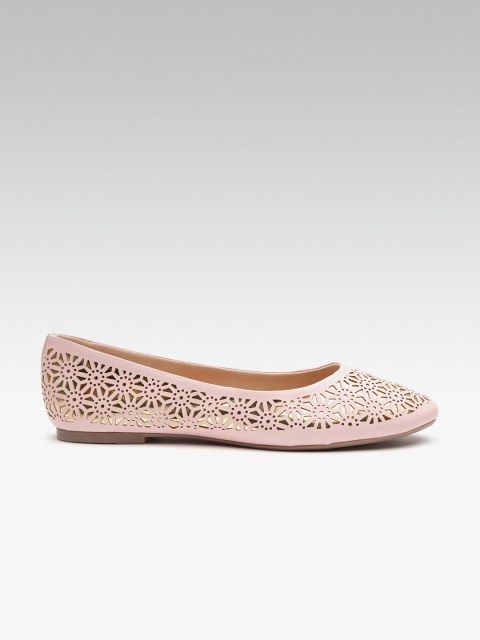 

Carlton London Women Pink Solid Ballerinas with Laser Cuts