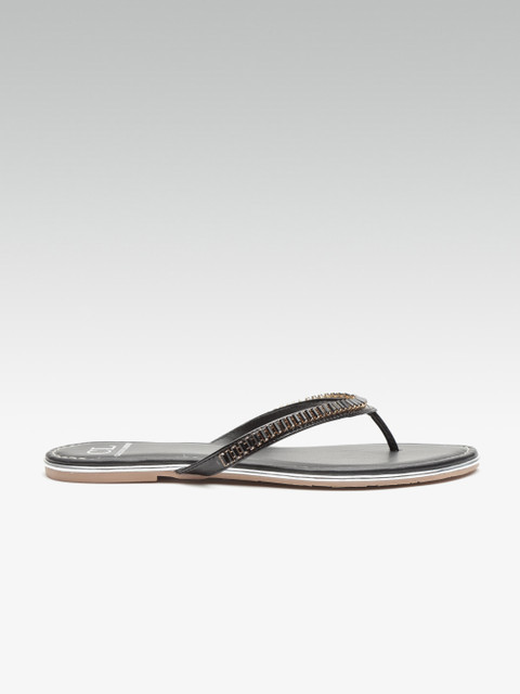 

Carlton London Women Black Embellished Open Toe Flats