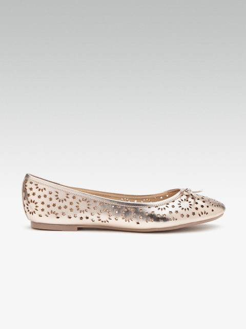 

Carlton London Women Gold-Toned Laser Cuts Ballerinas