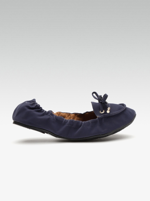 

Carlton London Women Navy Blue Solid Folding Ballerinas