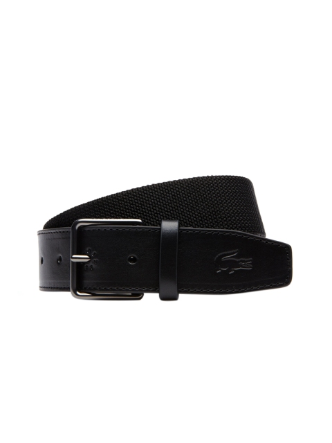 

Lacoste Men Black Solid Polyamide and Kip leather Belt