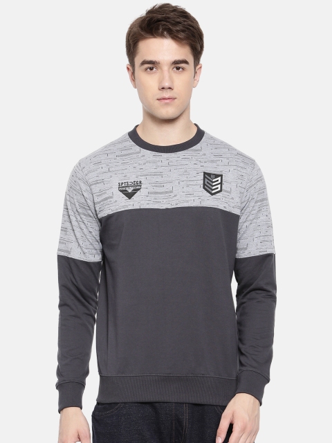 

Proline Active Men Charcoal Grey Printed Sweatshirt