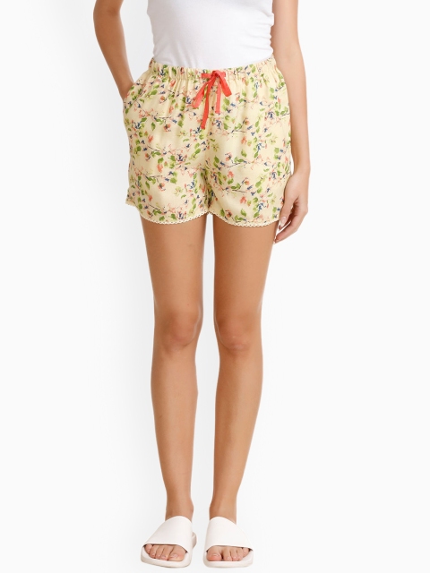 

Zivame Women Yellow Printed Loose Fit Regular Shorts ZI6228FASHWHITE