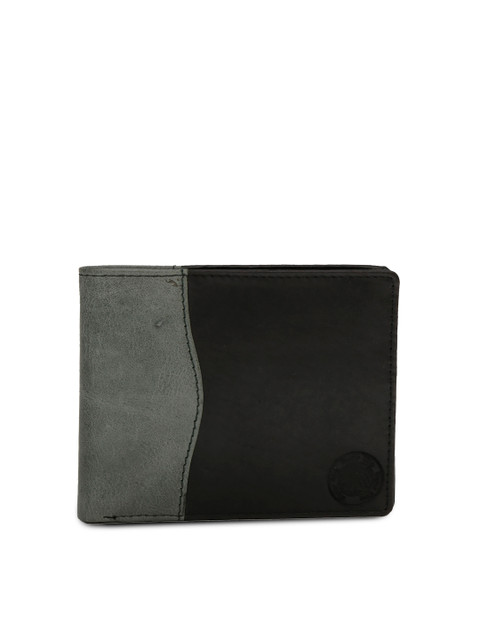 

STYLER KING Men Black & Grey Solid Two Fold Wallet