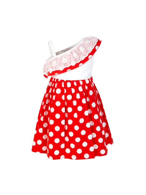 

Stylo Bug Girls Red Printed Fit and Flare Dress