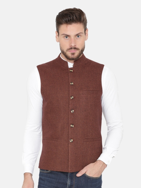 

NEUDIS Premium Woolen Sleeveless Nehru Jacket, Brown