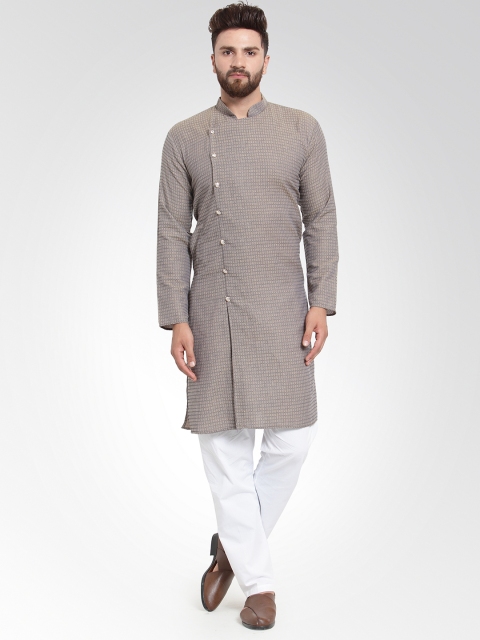 

Jompers Men Grey Self Design Kurta with Salwar