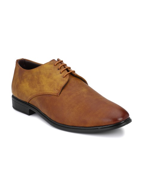 

Ferraiolo Men Tan Brown Synthetic Leather Formal Derby Shoes