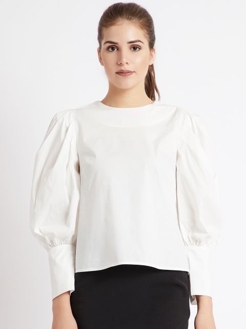 

COVER STORY Women White Solid Top