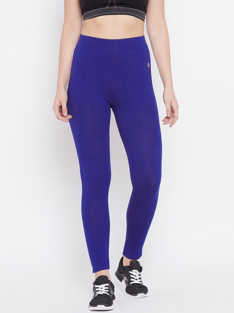 

C9 Women Blue Solid Ankle-Length Tights