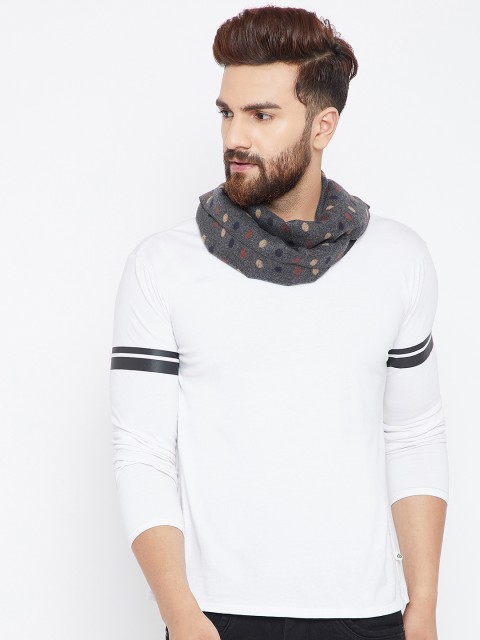 

Alvaro Castagnino Men Grey Polka Dots Pattern Muffler