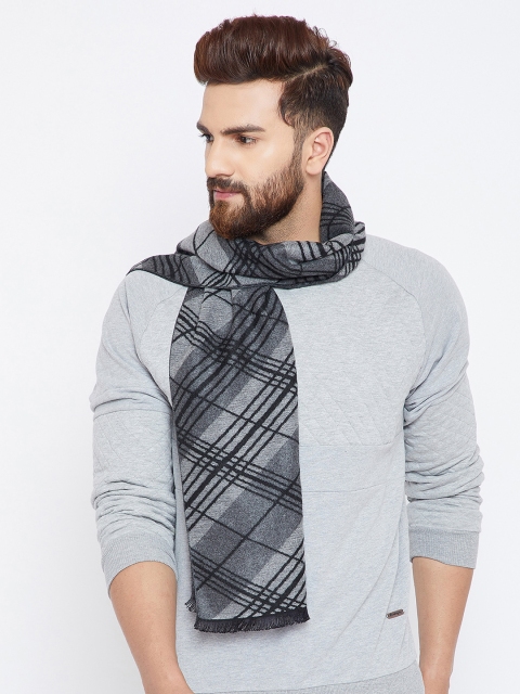 

Alvaro Castagnino Men Black & Grey Geometric Pattern Muffler