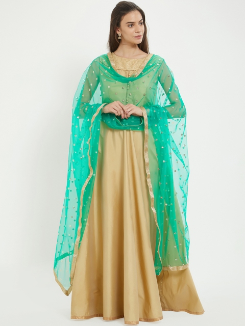 

Dupatta Bazaar Sea Green Sequinned Dupatta