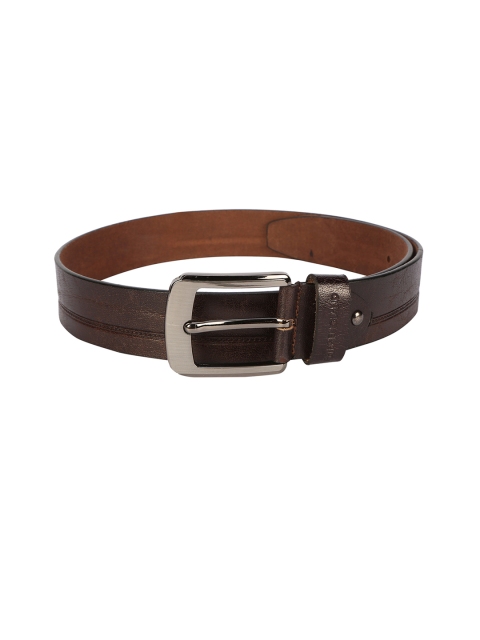 

Peter England Men Brown Textured Leather Belt