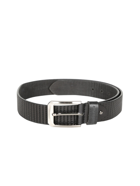 

Peter England Men Black Textured Leather Belt