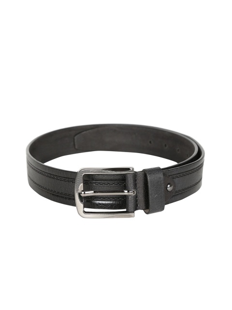 

Peter England Men Black Textured Leather Belt