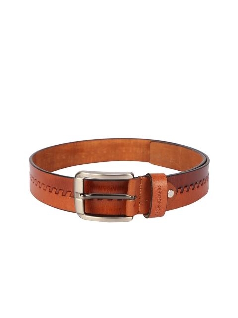 

Peter England Men Tan Brown Textured Leather Belt