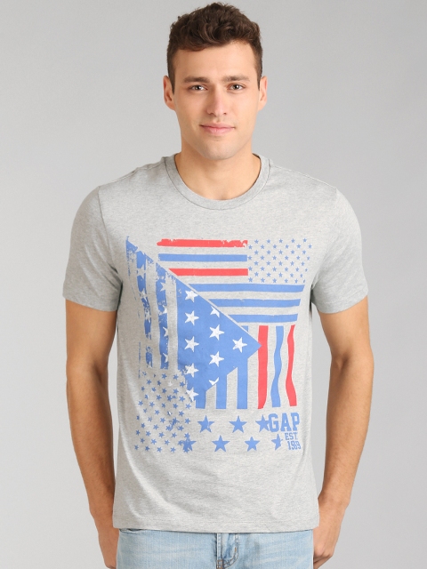 

GAP Men Grey Star Stripe Crew T-shirt