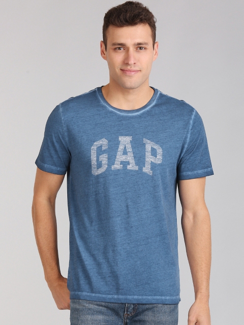 

GAP Men Blue Pigment Dyed Logo T-shirt