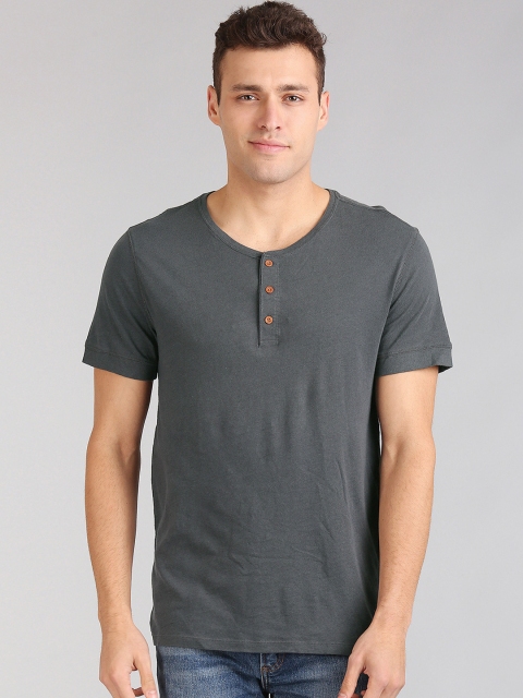 

GAP Men Black Short Sleeve Henley In Linen