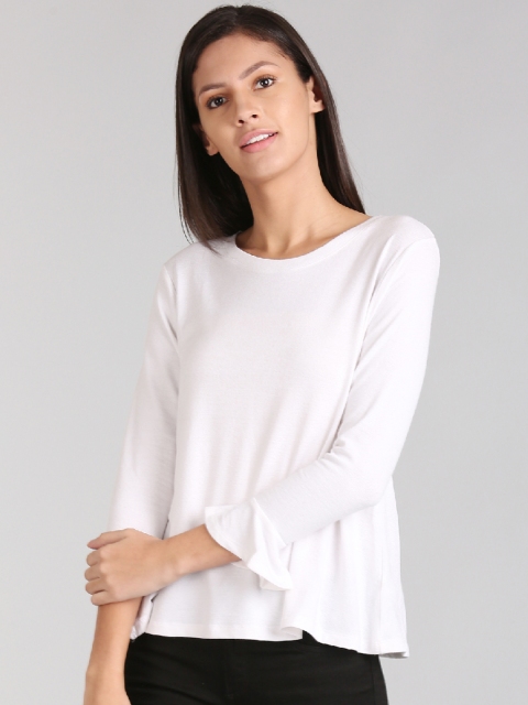 

GAP Women White Softspun Flutter-Sleeve Swing T-Shirt
