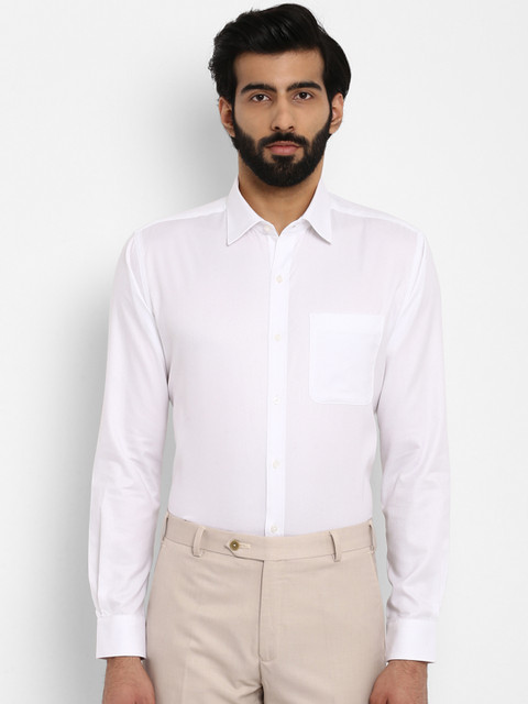 

Raymond Men White Slim Fit Self Design Formal Shirt