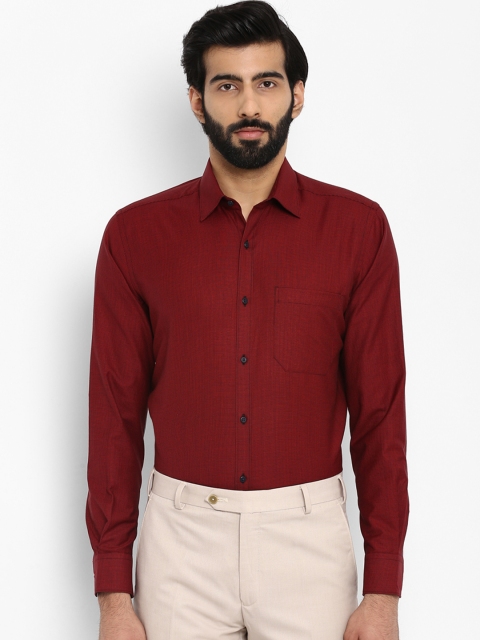 

Raymond Men Red Regular Fit Self Design Formal Shirt