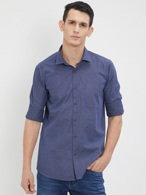 

Integriti Men Blue Slim Fit Self Design Casual Shirt