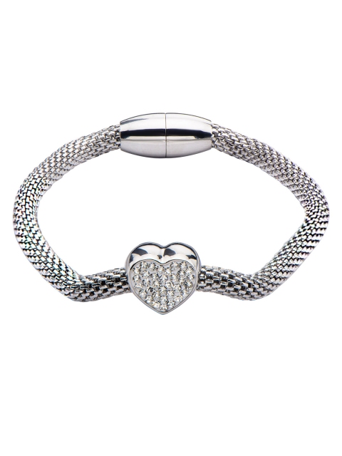 

Inox Jewelry Silver-Toned Stainless Steel Mesh Bracelet