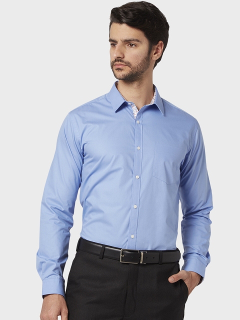 

Next Look Men Blue Slim Fit Self Design Formal Shirt