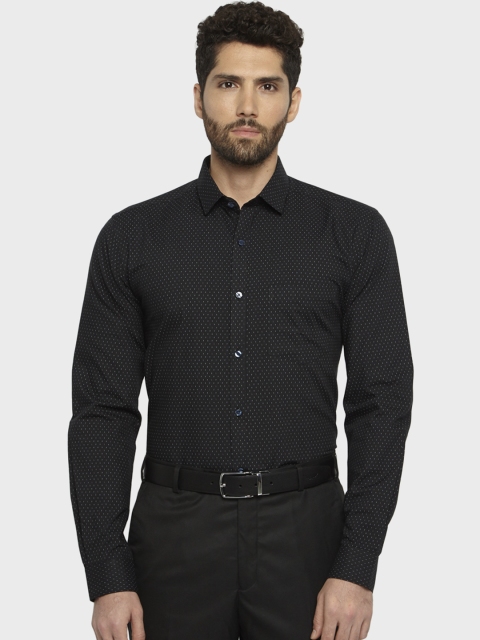 

Next Look Men Black Slim Fit Printed Formal Shirt