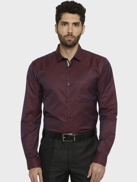 

Next Look Men Maroon Slim Fit Printed Formal Shirt