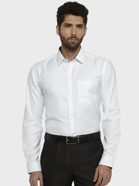 

Next Look Men White Slim Fit Self Design Formal Shirt