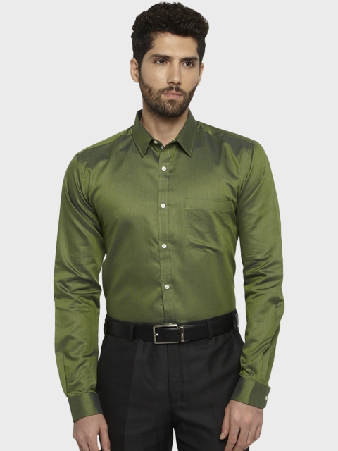 

Next Look Men Green Slim Fit Self Design Formal Shirt