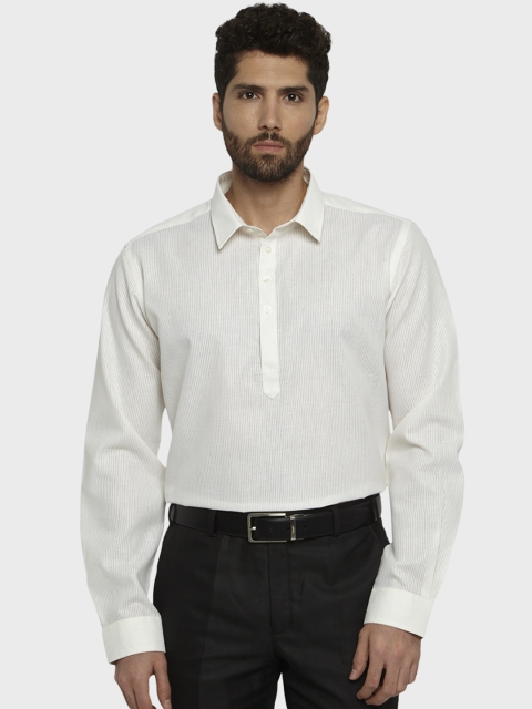 

Next Look Men Beige Slim Fit Self Design Semiformal Shirt