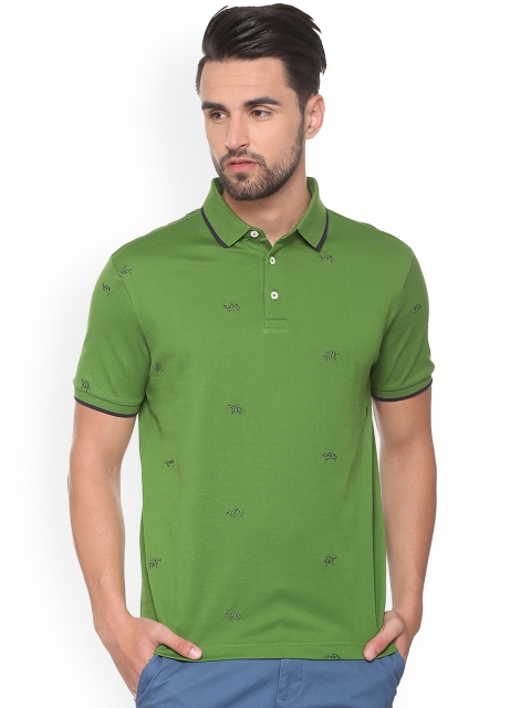 

SIMON CARTER LONDON Men Green Printed Polo Collar T-shirt