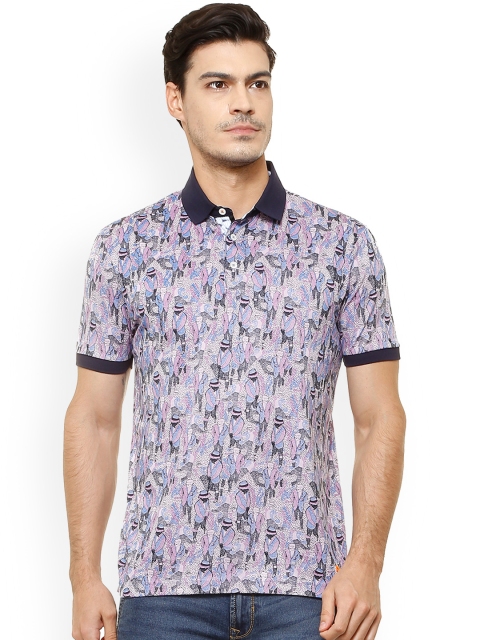 

SIMON CARTER LONDON Men Purple Printed Polo Collar T-shirt