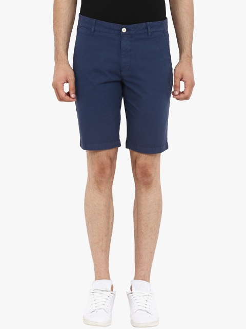 

Park Avenue Men Navy Blue Solid Slim Fit Chino Shorts