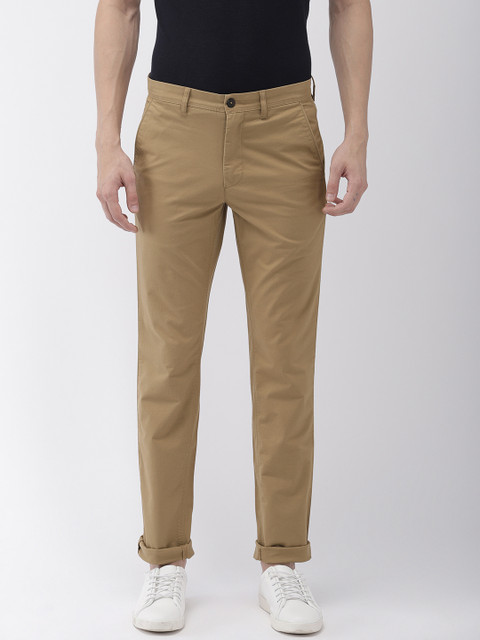 

Park Avenue Men Khaki Regular Fit Solid Chinos