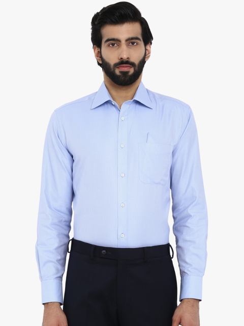 

Park Avenue Men Blue Regular Fit Self Design Formal Shirt