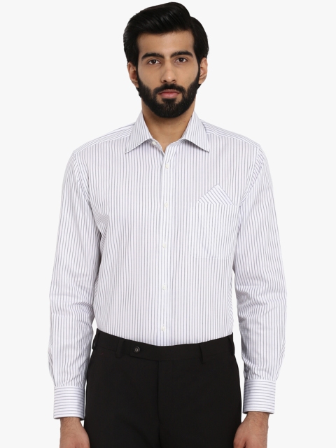 

Park Avenue Men White & Black Regular Fit Striped Formal Shirt