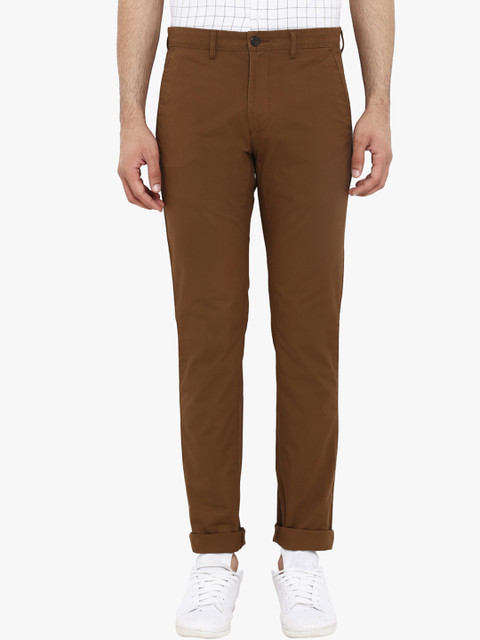 

Park Avenue Men Brown Regular Fit Solid Chinos