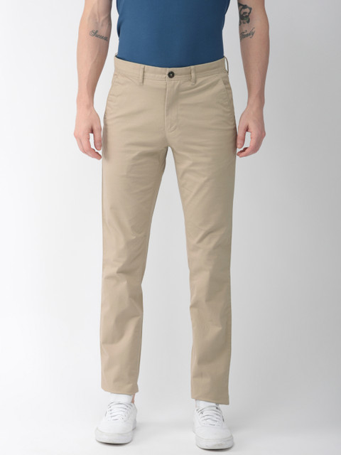 

Park Avenue Men Beige Regular Fit Solid Chinos