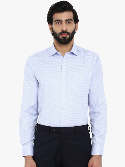 

Park Avenue Men Blue Regular Fit Self Design Formal Shirt