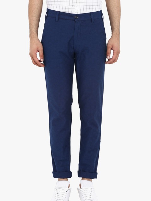 

Park Avenue Men Blue Regular Fit Checked Regular Trousers