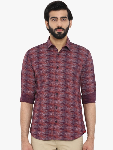 

Park Avenue Men Red & Purple Slim Fit Printed Casual Shirt