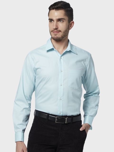 

Park Avenue Men Blue Regular Fit Self Design Formal Shirt