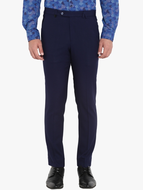 

Park Avenue Men Navy Blue Regular Fit Solid Formal Trousers