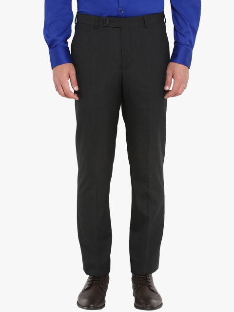

Park Avenue Men Charcoal Slim Fit Solid Formal Trousers